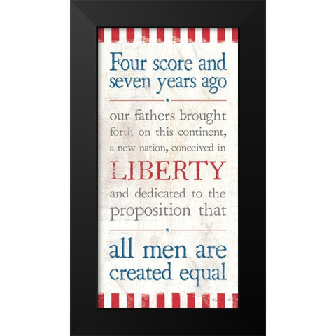 Gettysburg Address Black Modern Wood Framed Art Print by Marrott, Stephanie