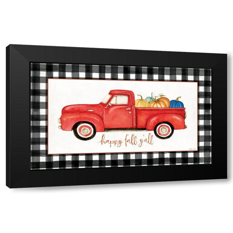 Happy Fall Yall Black Modern Wood Framed Art Print by Marrott, Stephanie