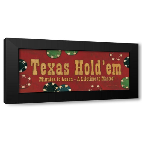 Texas Hold Em Black Modern Wood Framed Art Print by Marrott, Stephanie