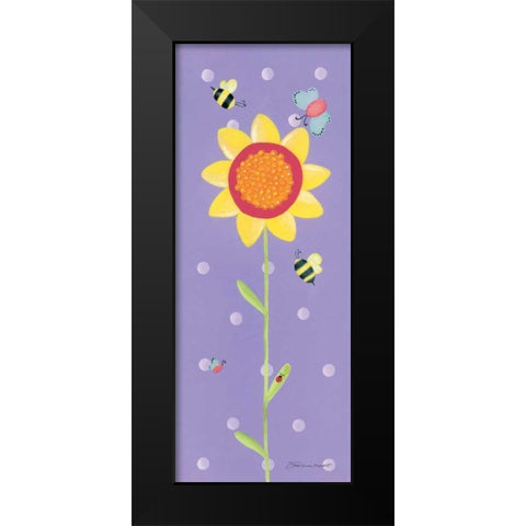 Sunflower and Bees Black Modern Wood Framed Art Print by Marrott, Stephanie