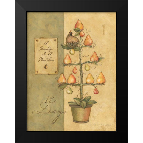 Pear Tree Black Modern Wood Framed Art Print by Marrott, Stephanie