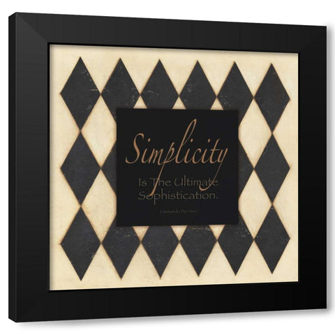 Simplicity Black Modern Wood Framed Art Print with Double Matting by Marrott, Stephanie