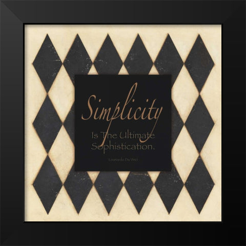Simplicity Black Modern Wood Framed Art Print by Marrott, Stephanie
