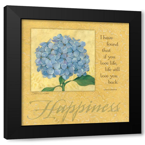 Happiness-Hydrangea Black Modern Wood Framed Art Print with Double Matting by Marrott, Stephanie