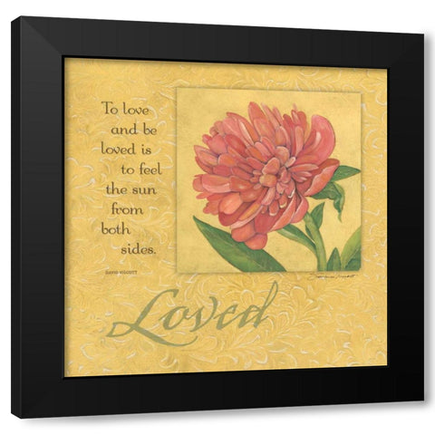 Loved-Peony Black Modern Wood Framed Art Print with Double Matting by Marrott, Stephanie