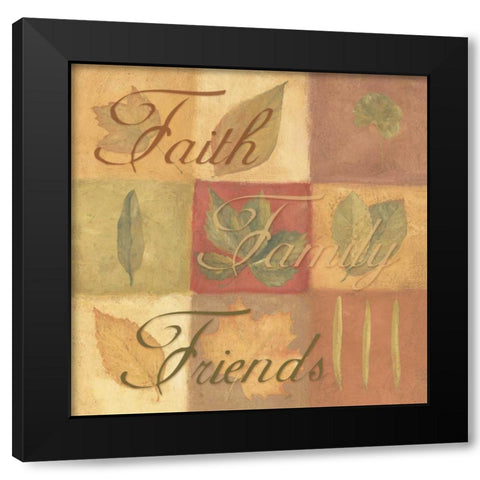 Faith Family Friends Black Modern Wood Framed Art Print with Double Matting by Marrott, Stephanie
