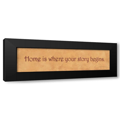Home is Where Your Story Begins Black Modern Wood Framed Art Print with Double Matting by Marrott, Stephanie