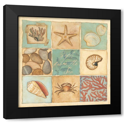 Coastal Collage I Black Modern Wood Framed Art Print with Double Matting by Marrott, Stephanie