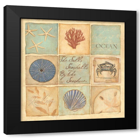 Coastal Collage II Black Modern Wood Framed Art Print with Double Matting by Marrott, Stephanie