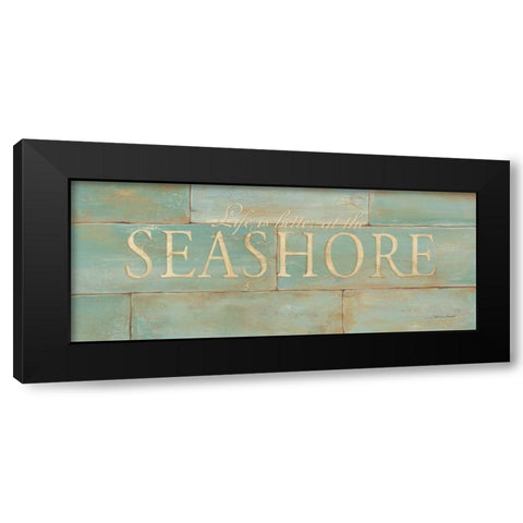 Life is Better at the Beach Black Modern Wood Framed Art Print by Marrott, Stephanie