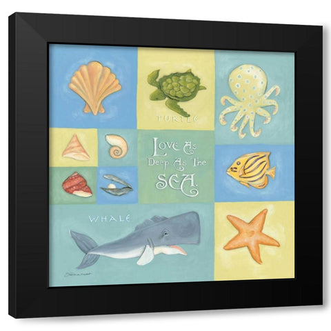 Love as Deep as the Sea Black Modern Wood Framed Art Print with Double Matting by Marrott, Stephanie