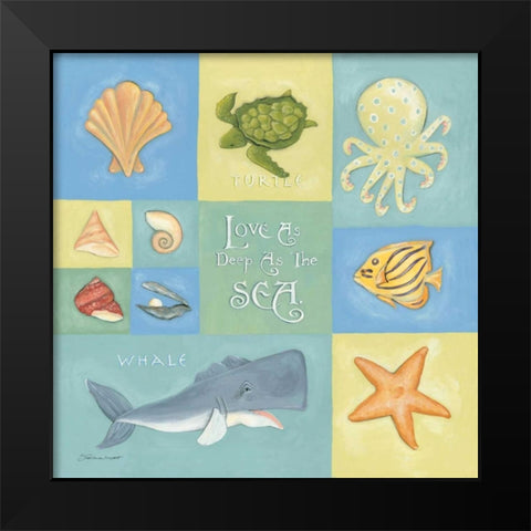 Love as Deep as the Sea Black Modern Wood Framed Art Print by Marrott, Stephanie