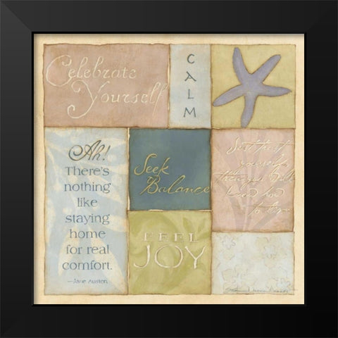 Celebrate Yourself Black Modern Wood Framed Art Print by Marrott, Stephanie