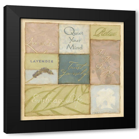 Quiet Your Mind Black Modern Wood Framed Art Print by Marrott, Stephanie