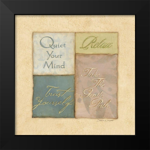 Relax Black Modern Wood Framed Art Print by Marrott, Stephanie