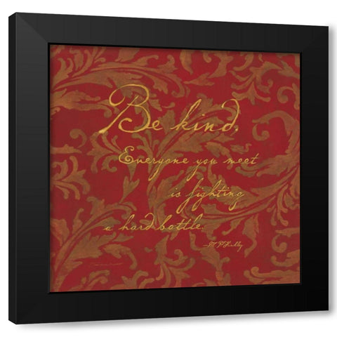 Be Kind Black Modern Wood Framed Art Print with Double Matting by Marrott, Stephanie