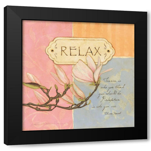 Relax Black Modern Wood Framed Art Print with Double Matting by Marrott, Stephanie