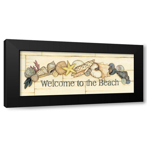 Welcome to the Beach Black Modern Wood Framed Art Print by Marrott, Stephanie