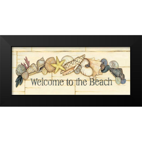 Welcome to the Beach Black Modern Wood Framed Art Print by Marrott, Stephanie
