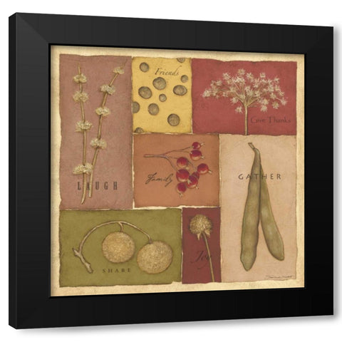 Give Thanks Black Modern Wood Framed Art Print with Double Matting by Marrott, Stephanie