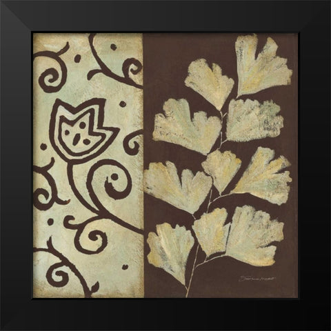 Brown Leaf III Black Modern Wood Framed Art Print by Marrott, Stephanie