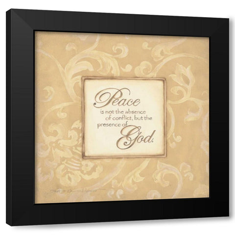 Peace Black Modern Wood Framed Art Print by Marrott, Stephanie