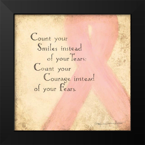 Count Your Smiles Black Modern Wood Framed Art Print by Marrott, Stephanie