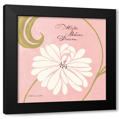 Hope Believe Dream Black Modern Wood Framed Art Print with Double Matting by Marrott, Stephanie