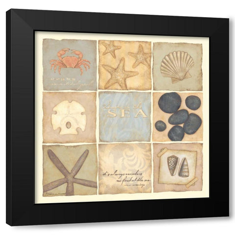 Swim in the Sea Black Modern Wood Framed Art Print with Double Matting by Marrott, Stephanie