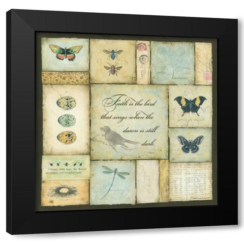 Faith is the Bird Black Modern Wood Framed Art Print with Double Matting by Marrott, Stephanie