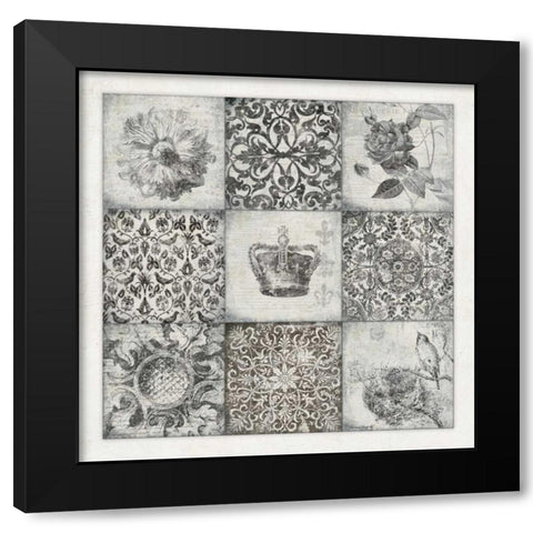 Black and White Nine Patch Black Modern Wood Framed Art Print by Marrott, Stephanie