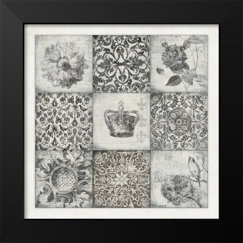 Black and White Nine Patch Black Modern Wood Framed Art Print by Marrott, Stephanie