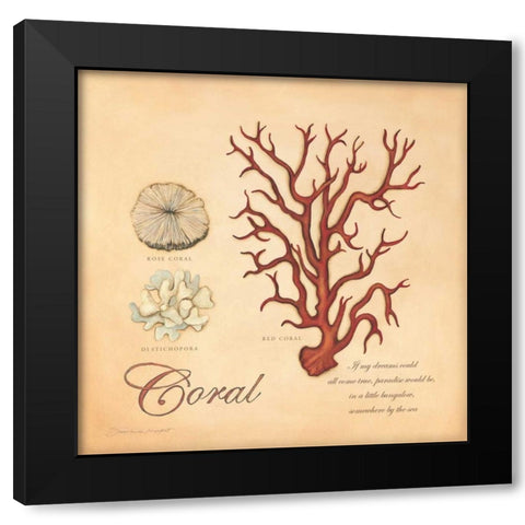 Coral Black Modern Wood Framed Art Print by Marrott, Stephanie