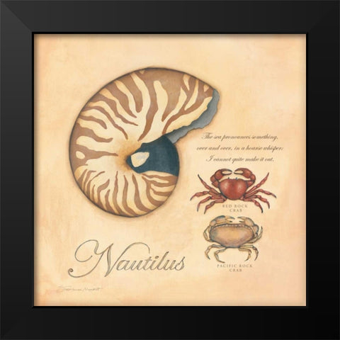 Nautilus Black Modern Wood Framed Art Print by Marrott, Stephanie
