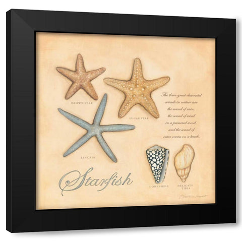 Starfish Black Modern Wood Framed Art Print by Marrott, Stephanie