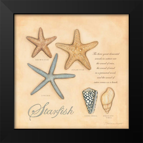 Starfish Black Modern Wood Framed Art Print by Marrott, Stephanie