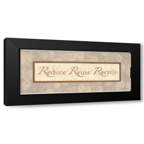 Reduce Reuse Recycle Black Modern Wood Framed Art Print with Double Matting by Marrott, Stephanie