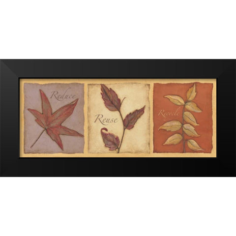 Reduce Reuse Recycle Black Modern Wood Framed Art Print by Marrott, Stephanie