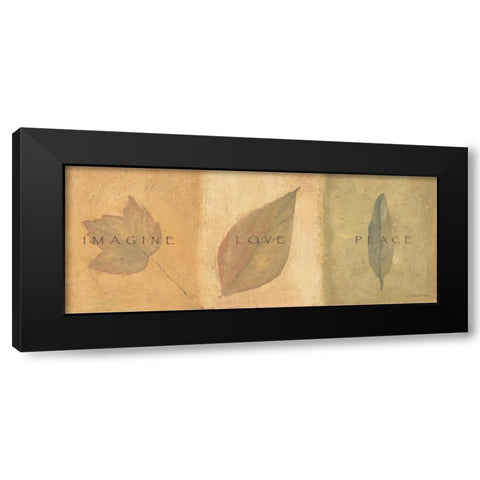 Imagine Love Peace Black Modern Wood Framed Art Print with Double Matting by Marrott, Stephanie