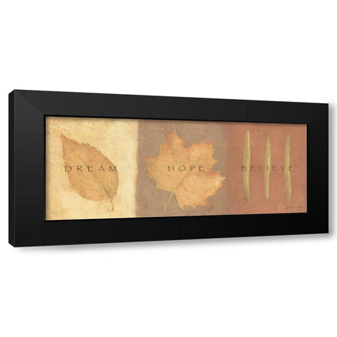 Dream Hope Believe Black Modern Wood Framed Art Print by Marrott, Stephanie