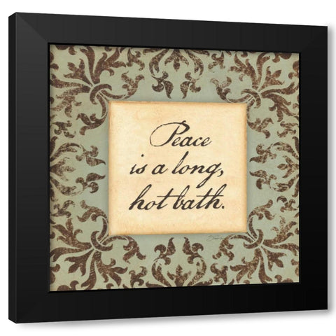 Peace Is Black Modern Wood Framed Art Print with Double Matting by Marrott, Stephanie