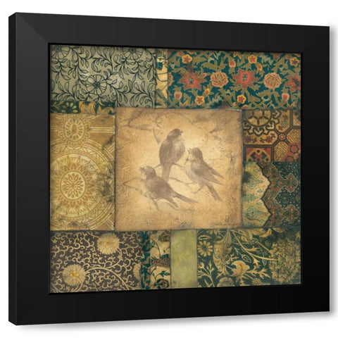 Avian Tapestry I Black Modern Wood Framed Art Print by Marrott, Stephanie