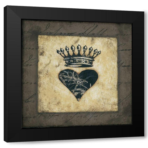 Heart Crown Black Modern Wood Framed Art Print with Double Matting by Marrott, Stephanie