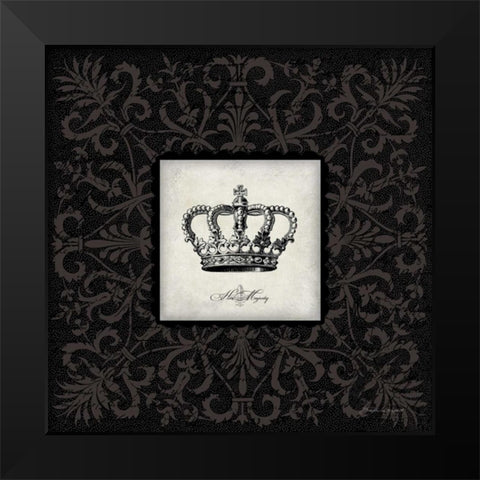 Her Majesty Black Modern Wood Framed Art Print by Marrott, Stephanie