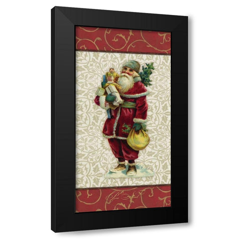 Pere Noel Black Modern Wood Framed Art Print with Double Matting by Marrott, Stephanie