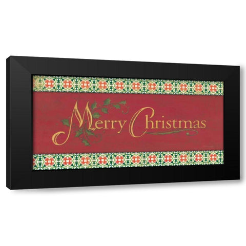Merry Christmas Black Modern Wood Framed Art Print with Double Matting by Marrott, Stephanie