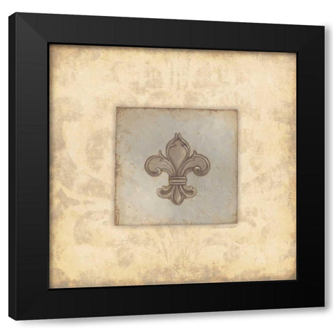 Fleur De Lis V Black Modern Wood Framed Art Print by Marrott, Stephanie