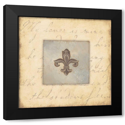 Fleur De Lis VI Black Modern Wood Framed Art Print with Double Matting by Marrott, Stephanie