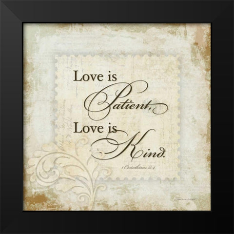 Love Is Black Modern Wood Framed Art Print by Marrott, Stephanie
