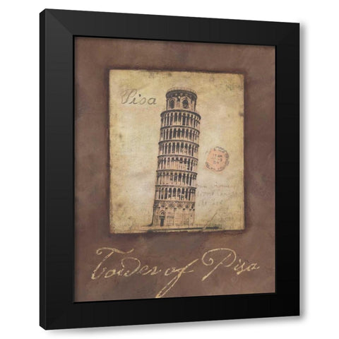 Tower of Pisa Black Modern Wood Framed Art Print by Marrott, Stephanie
